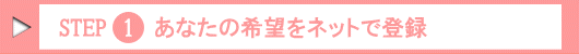 Step.1 あなたの希望をネットで登録!