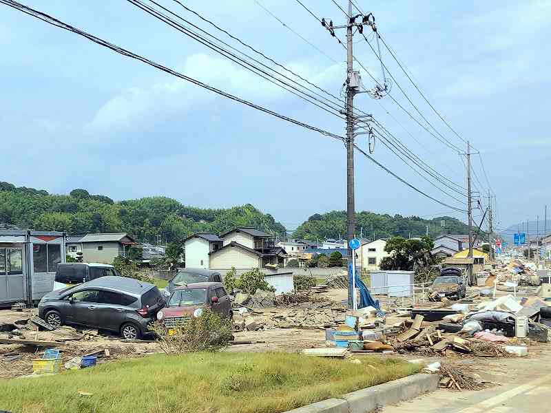 倉敷市真備町の被災地