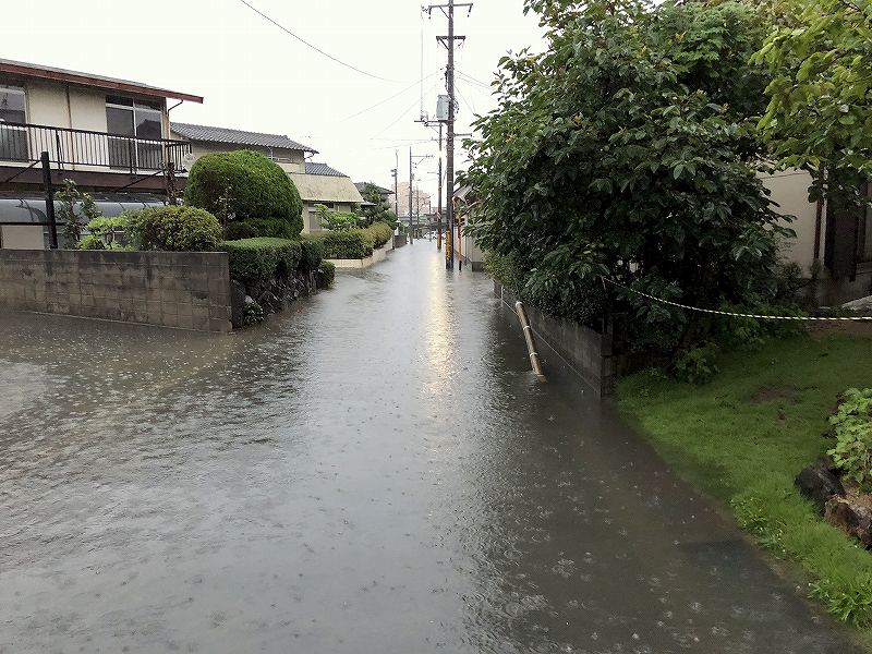 西日本豪雨災害の朝の近所の風景